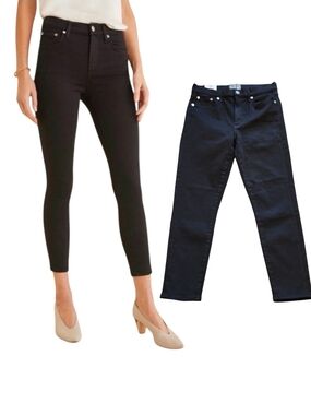 NWT Agolde × Amour Vert Sophie High Rise Skinny Crop Black Wash Jeans Women's 30